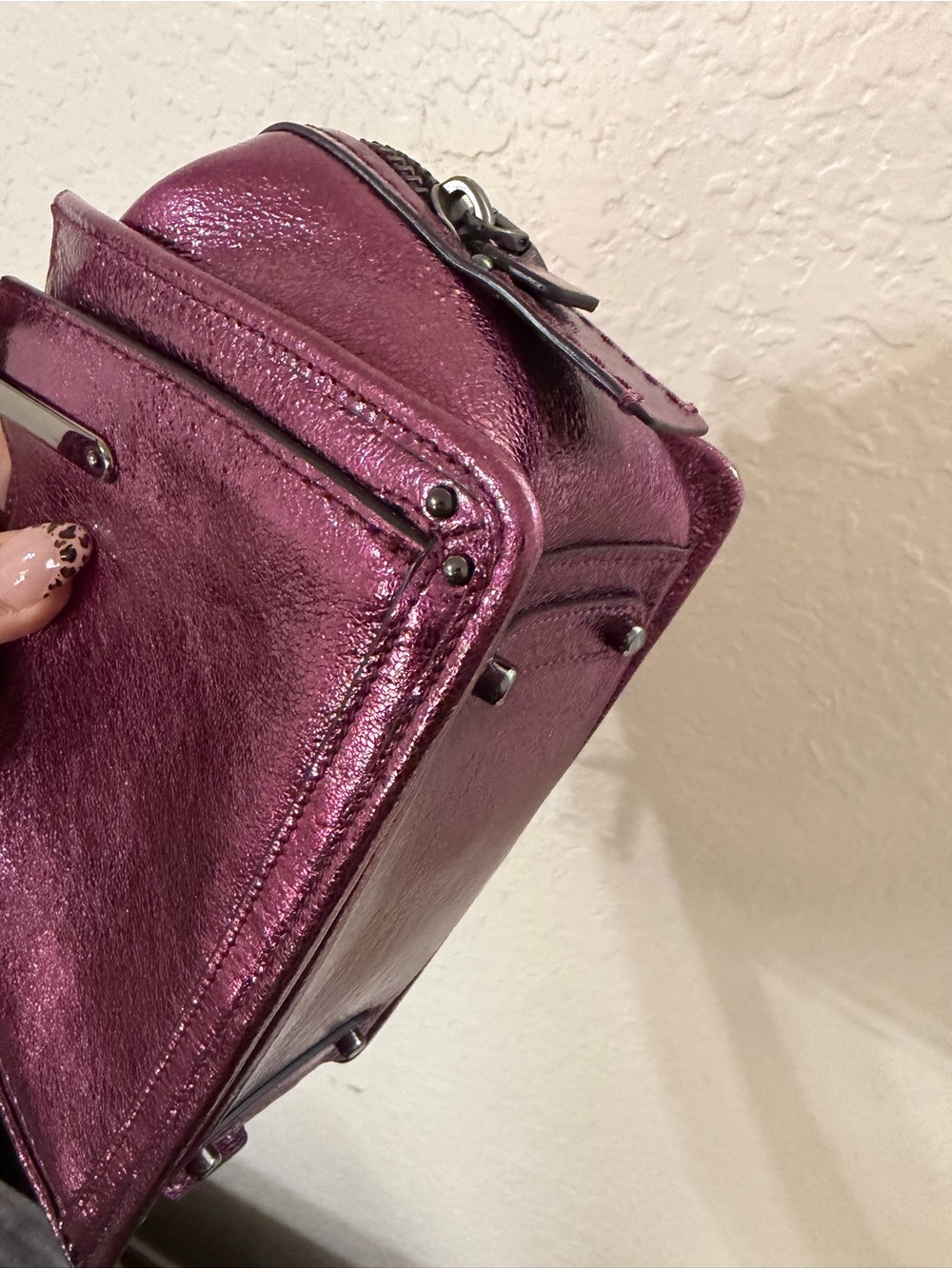 Coach Dreamer 21 Metallic Plum Satchel - Picture 6 of 8